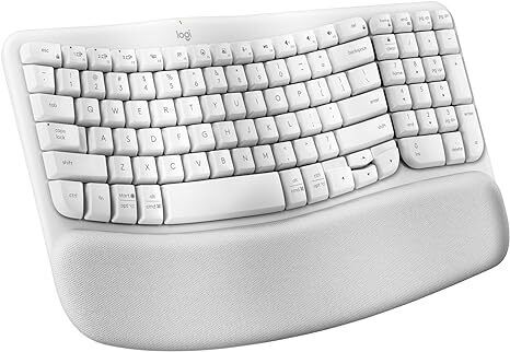 Logitech Wave Keys Wireless Ergonomic Keyboard Comfortable Natural Typing - Off