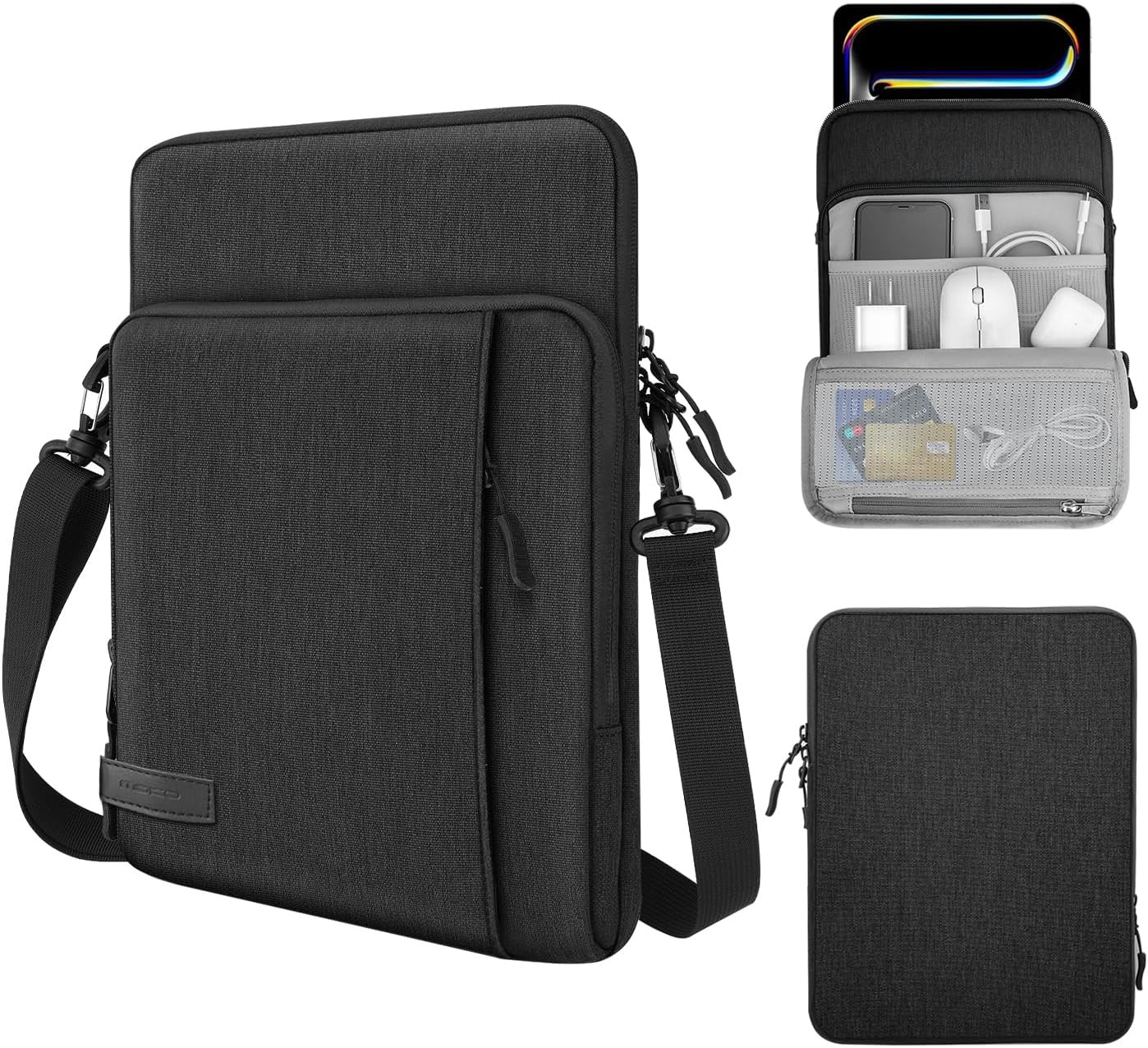 MoKo 10-13 Inch Tablet Sleeve Bag Carrying Case 12.9 inch, Black &amp; Gray 