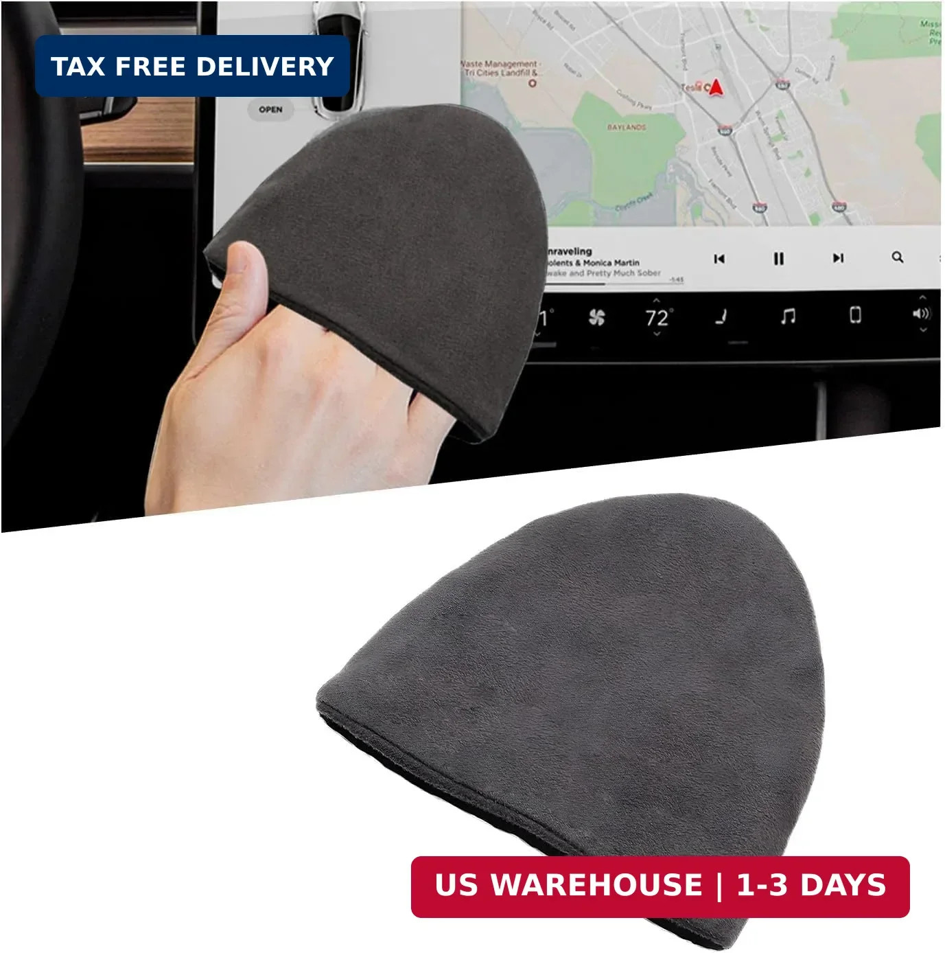 Car Screen Cleaner, Square Microfiber Cloth Non-Scratch Auto Touchscreen Cleanin