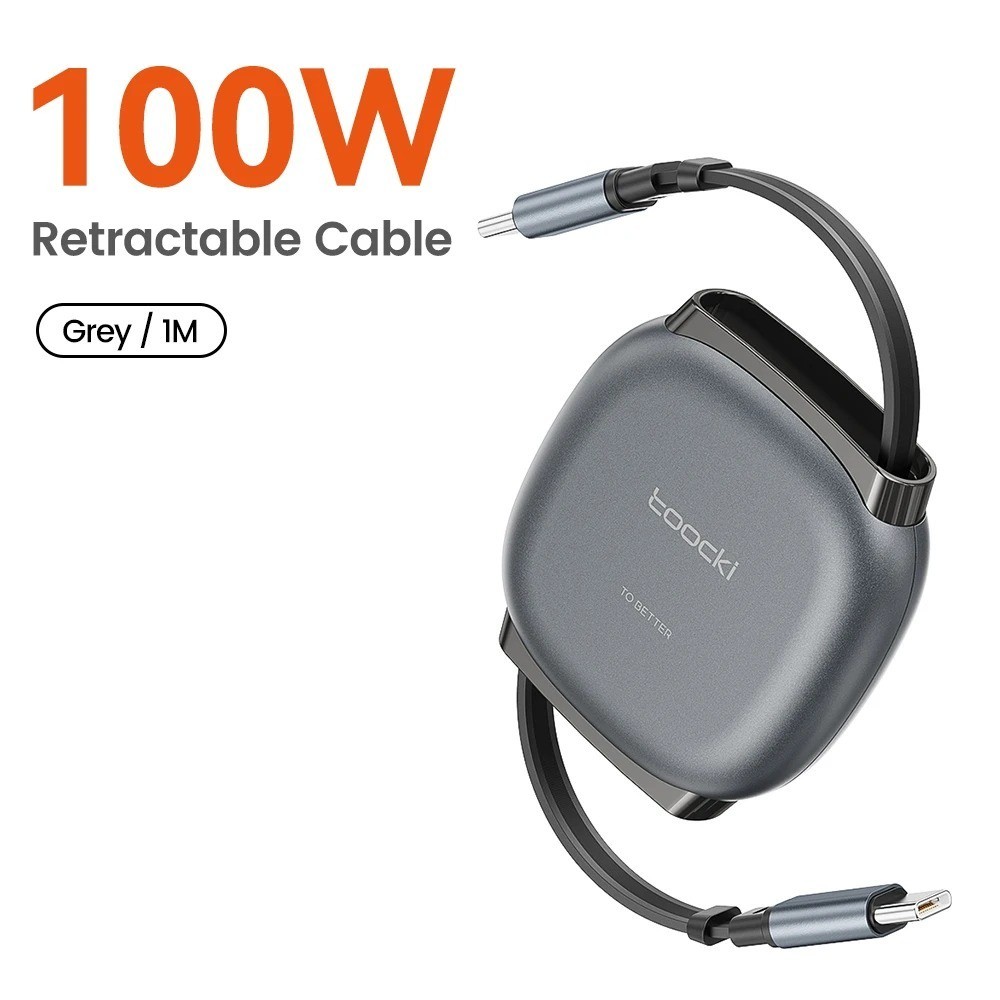Toocki 100W Retractable USB C Cable for iPhone 16 15 Pro Max Samsung Fast