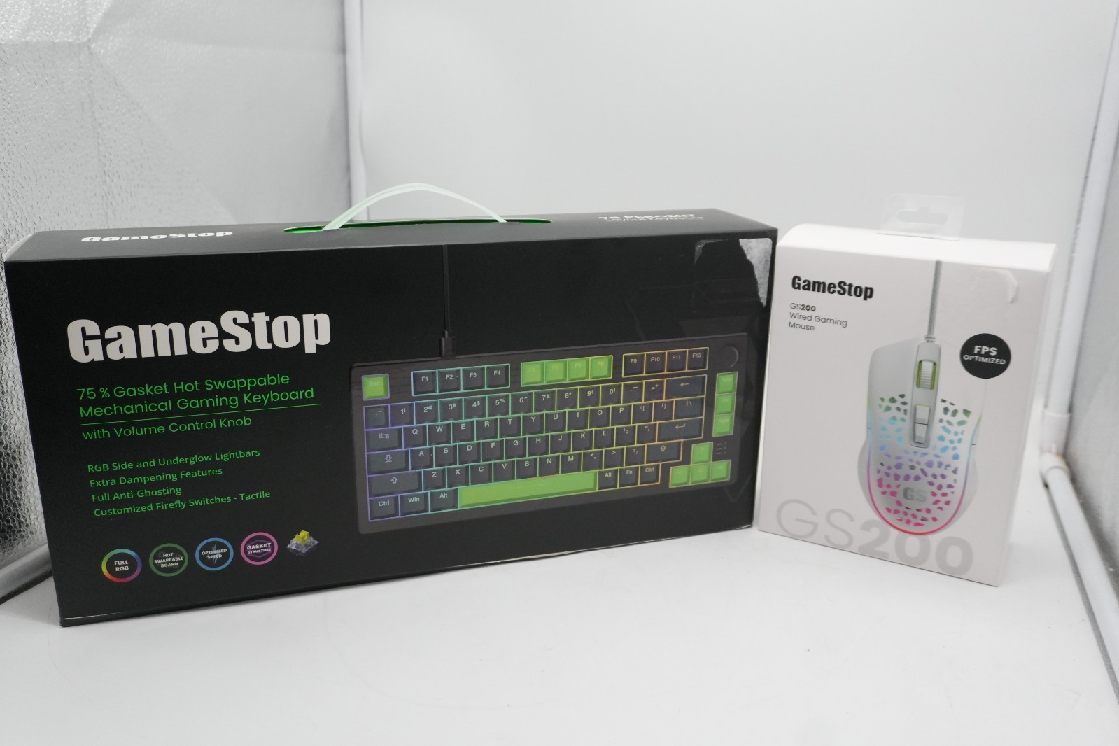 K148 GameStop 75% TKL Hot Swappable Mechanical Keyboard RGB Black W Mouse - NEW