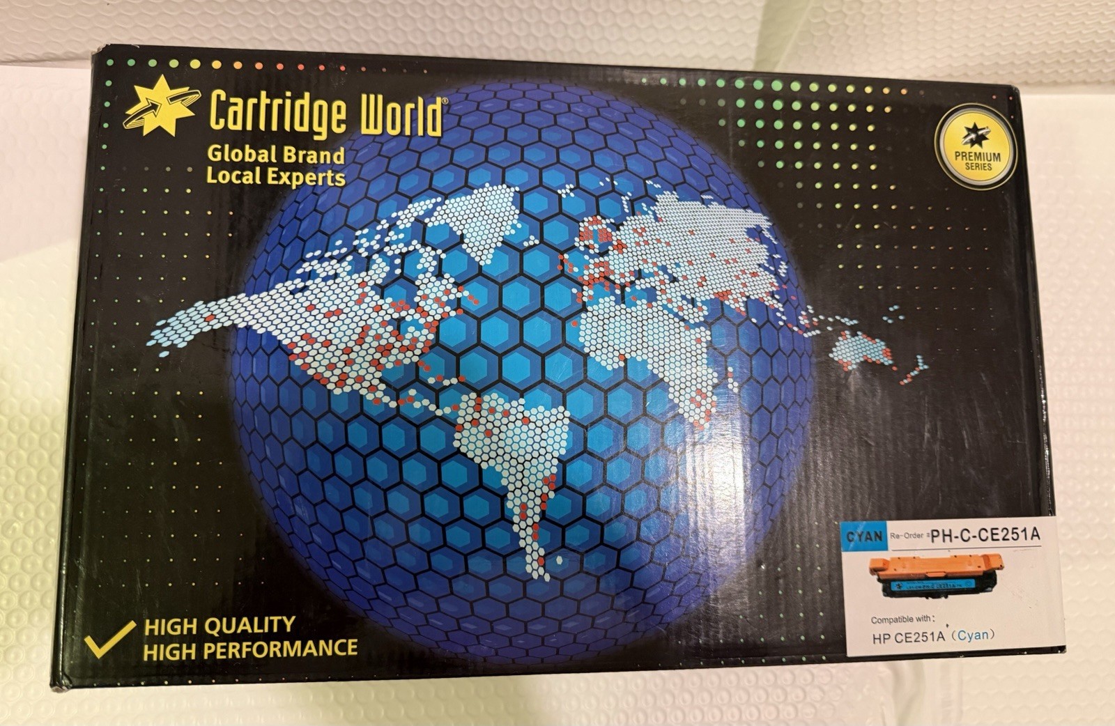 Cartridge World Premium Series (Cyan) Compatible With HP CE251A, Sealed .