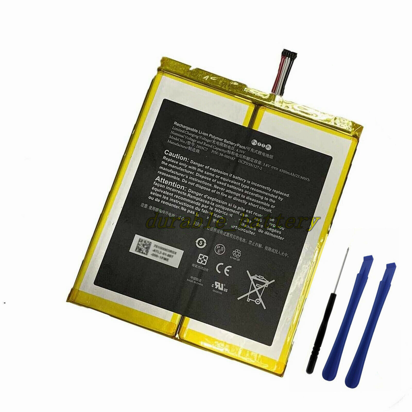 Battery 58-000187 2955C7 For Amazon Fire HD 10 10.1