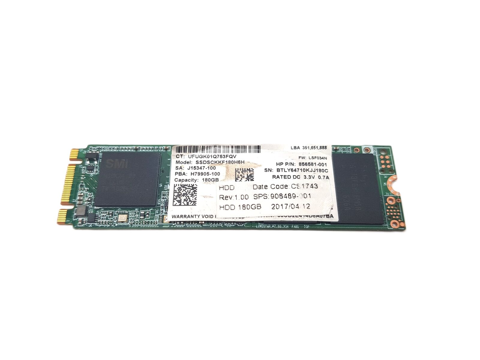 Intel SSDSCKKF180H6H Pro 5400s 180GB M.2 Solid State Drive