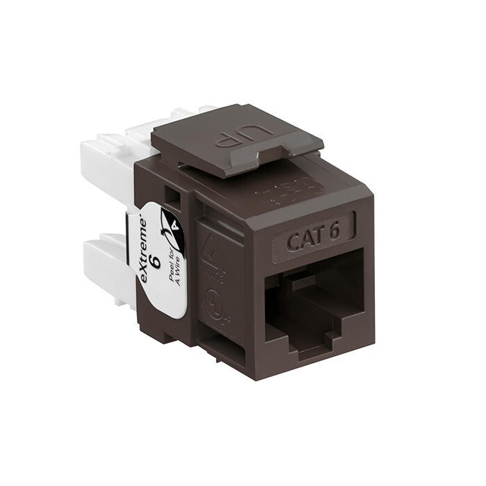 Leviton 61110-RB6 Extreme Cat 6 UTP Quickport Jack Brown