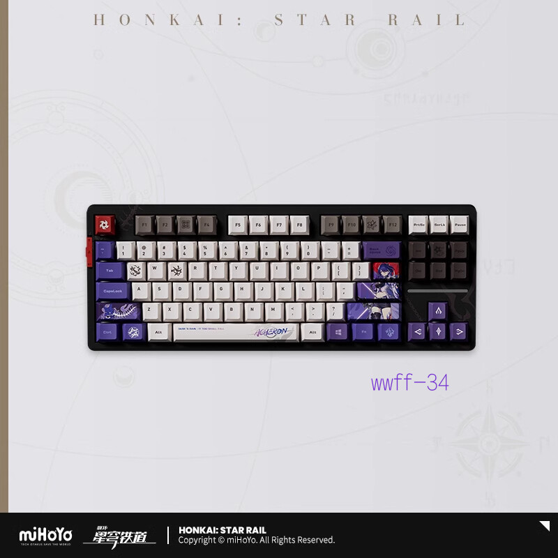 Official Honkai Star Rail Acheron PBT Keyboards RGB Backlit Mechanical Keyboard