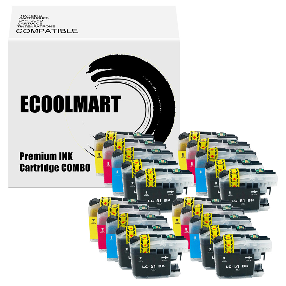 4SET4BK Ink Cartridges fits Brother LC51 FAX-2480C MFC-650CDW DCP-150C DCP-770CW