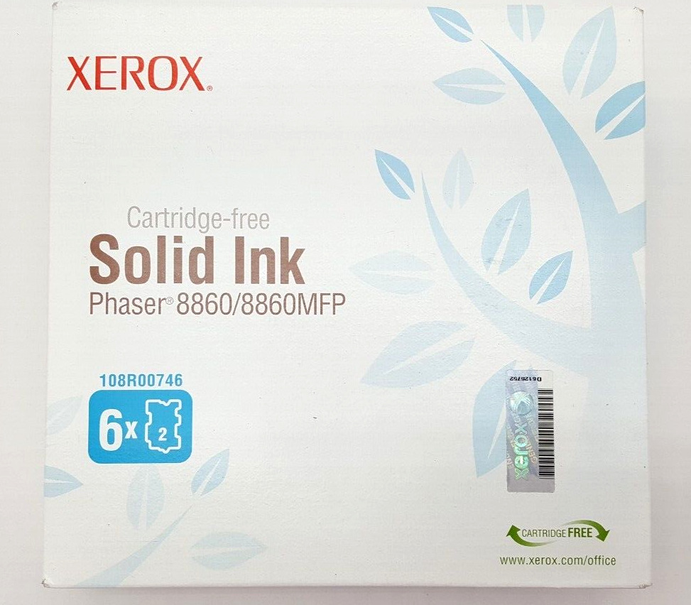 New Genuine Xerox Phaser 8860/8860MFP Cyan Solid Ink (6/box) Sealed 108R00746