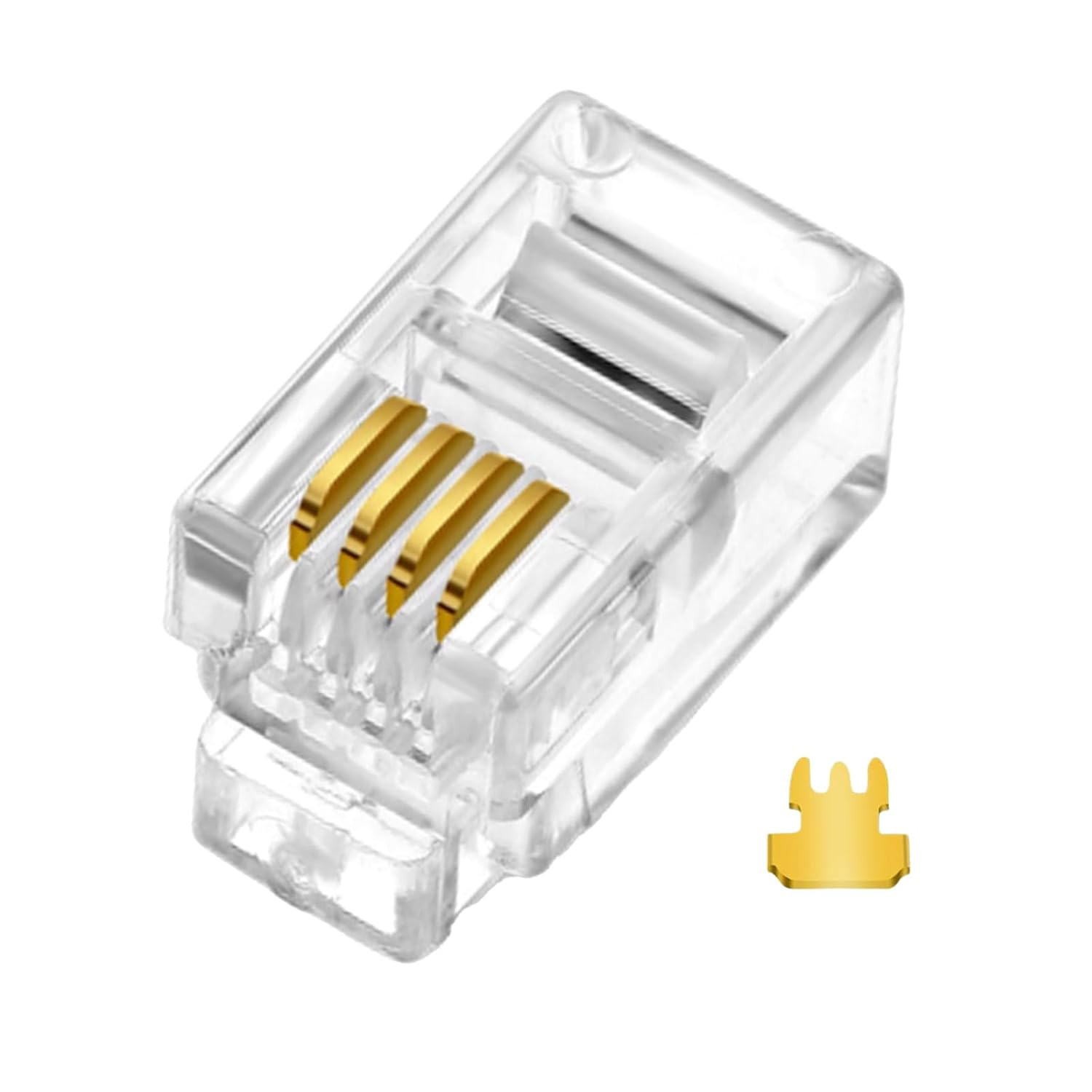 EZYUMM 20PCS RJ9(RJ9/RJ10/RJ22) 4P4C Telephone Cable Modular Plug Connector for