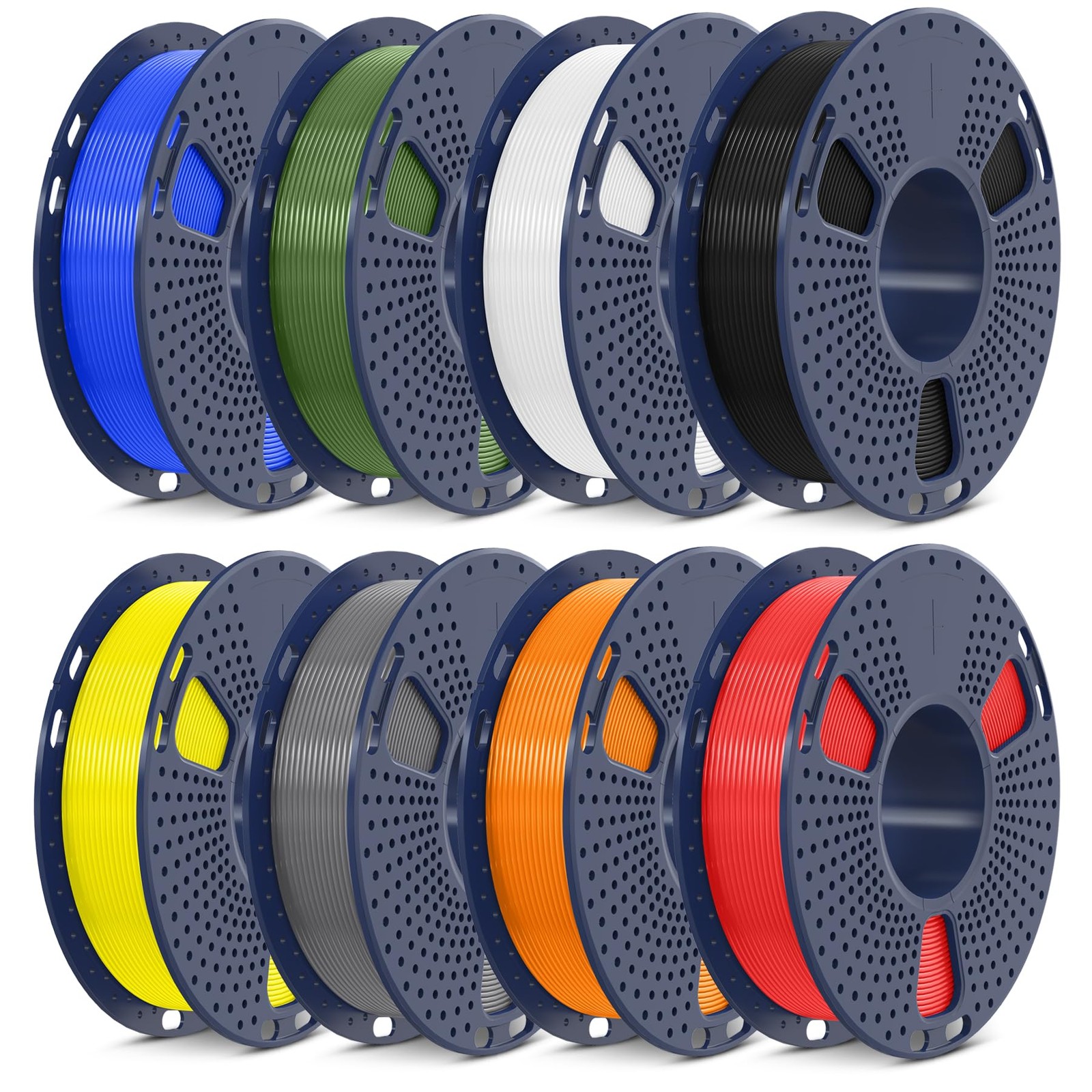 PLA+2.0 3D Printer Filament Bundle, Multicolor PLA+ Filament 1.75mm