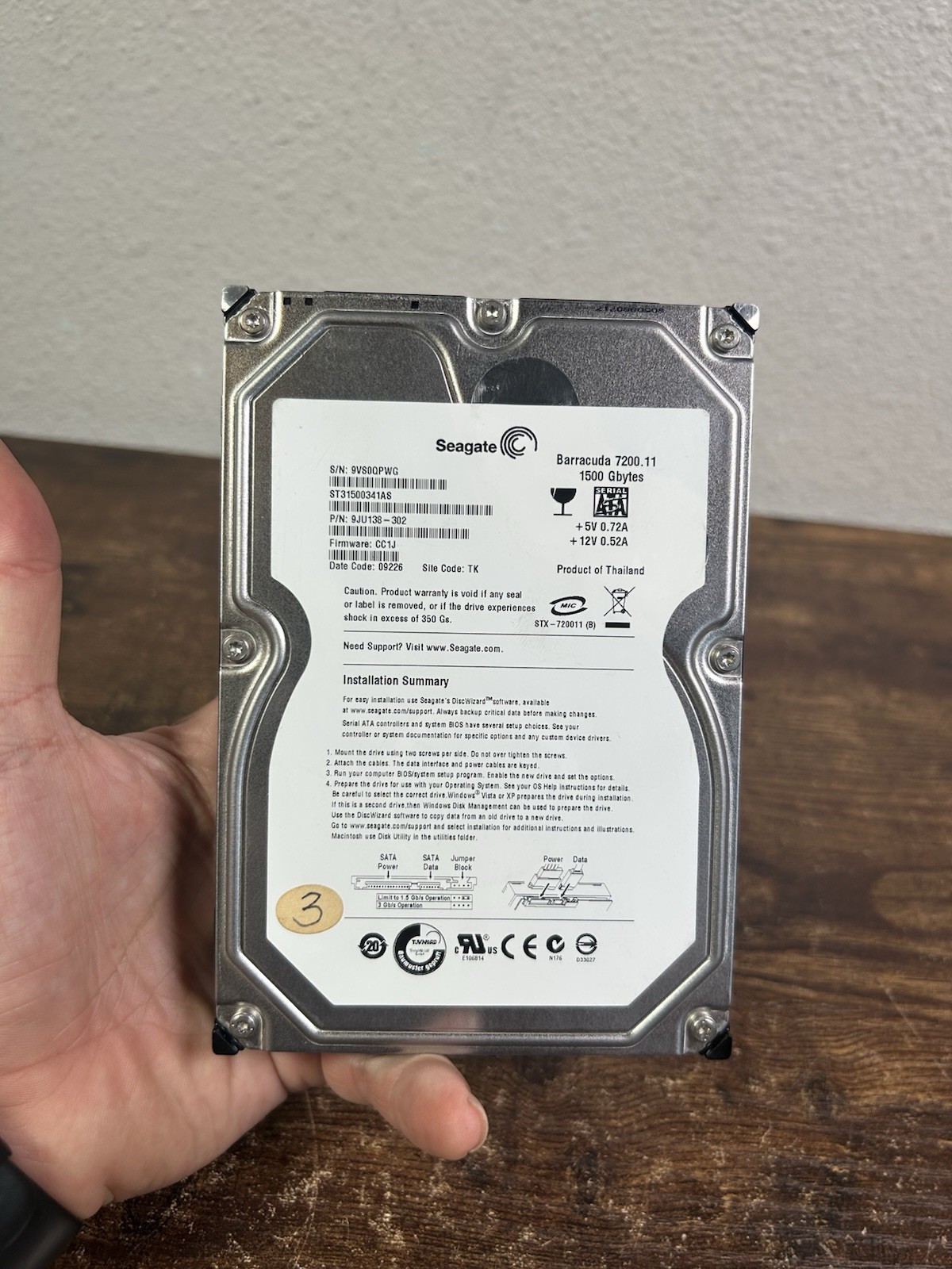 Seagate Barracuda 1.5TB Hard Drive ST31500341AS