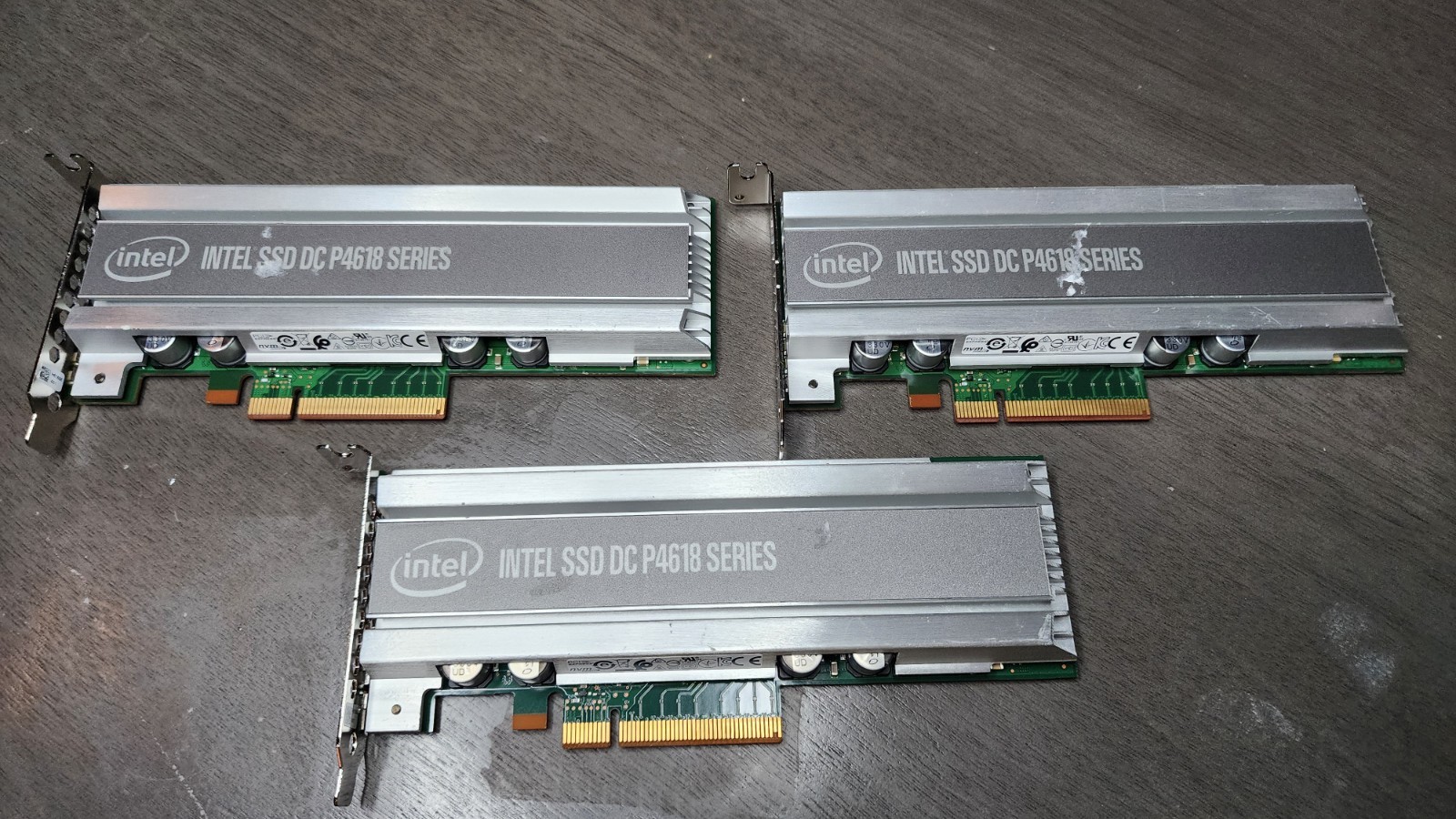 LOT of 3 Intel DC P4618 Oracle 7361454 6.4TB PCIe NVMe AIC 98-100% Health