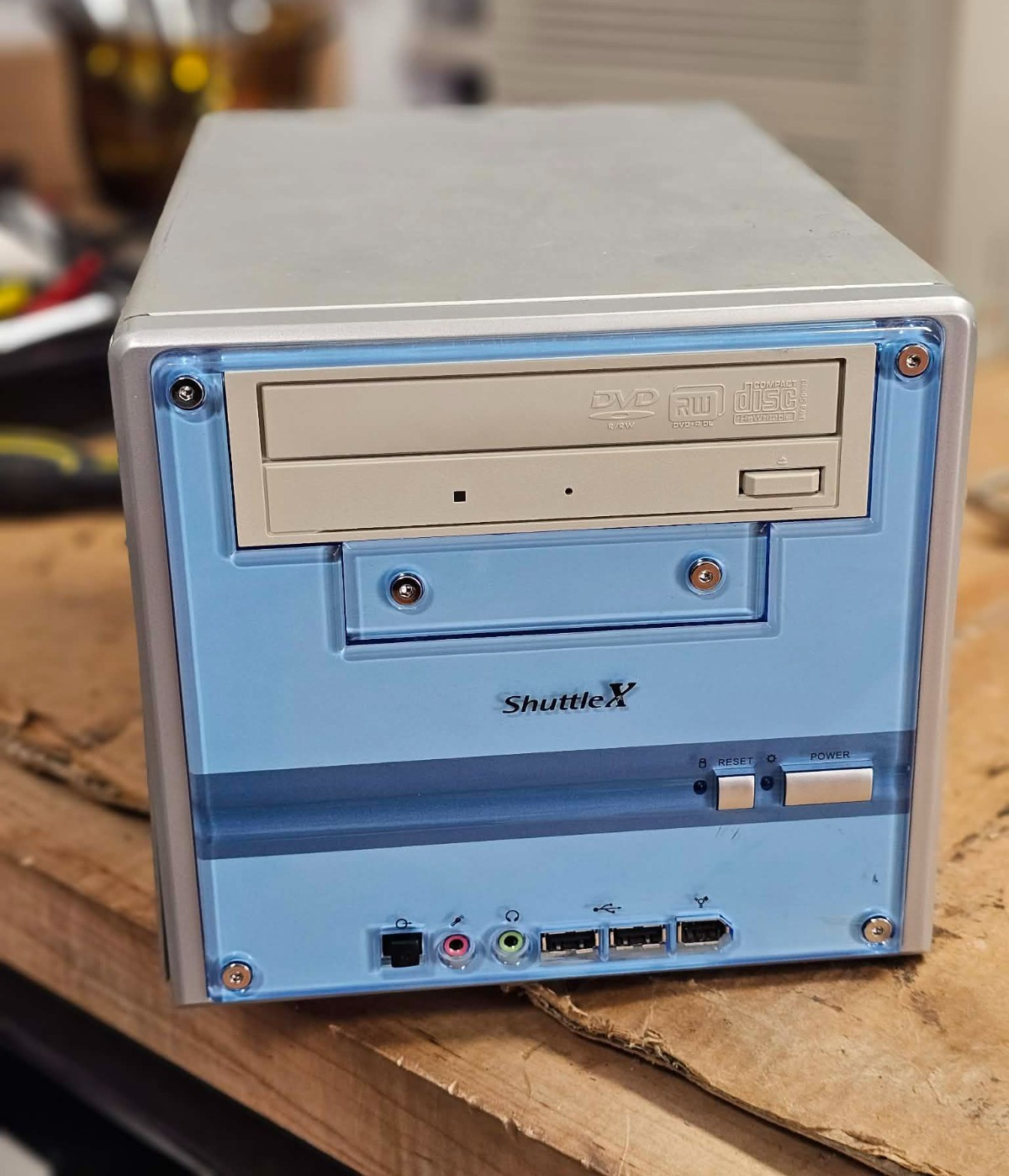 Rare Retro Gaming Shuttle X Cube Desktop Computer SS51G Blue PIV 2.26 512MB AGP