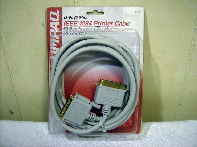 Compaq 26-631 IEEE 1284 Printer cable 12\' Gold Plated  (NEW SEALED)