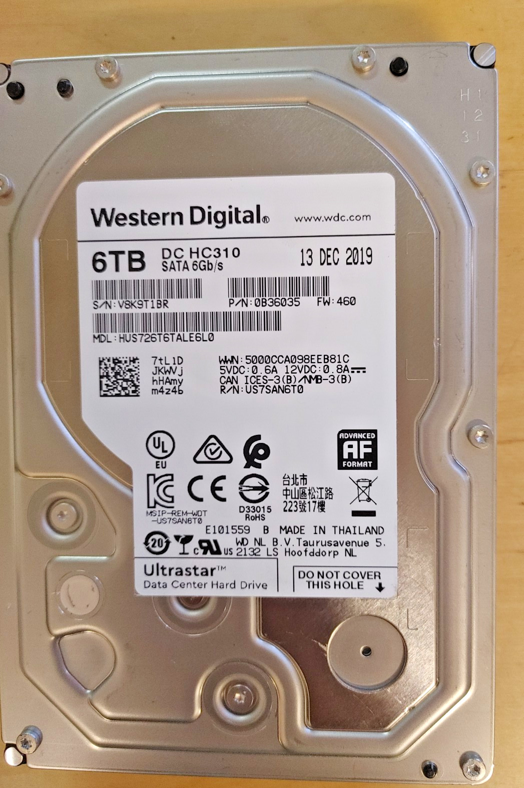 Western Digital  6TB ( HUS726T6TALE6L0) TESTED AND WORKING 100%, Perfect