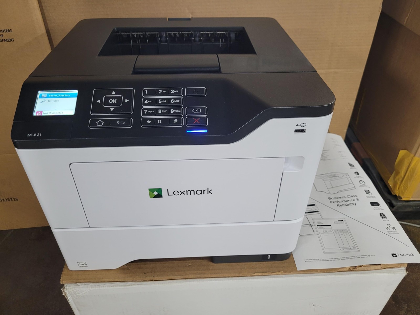 Lexmark MS621dn Monochrome Laser Printer - 50ppm - Duplex Printer - PERFECT