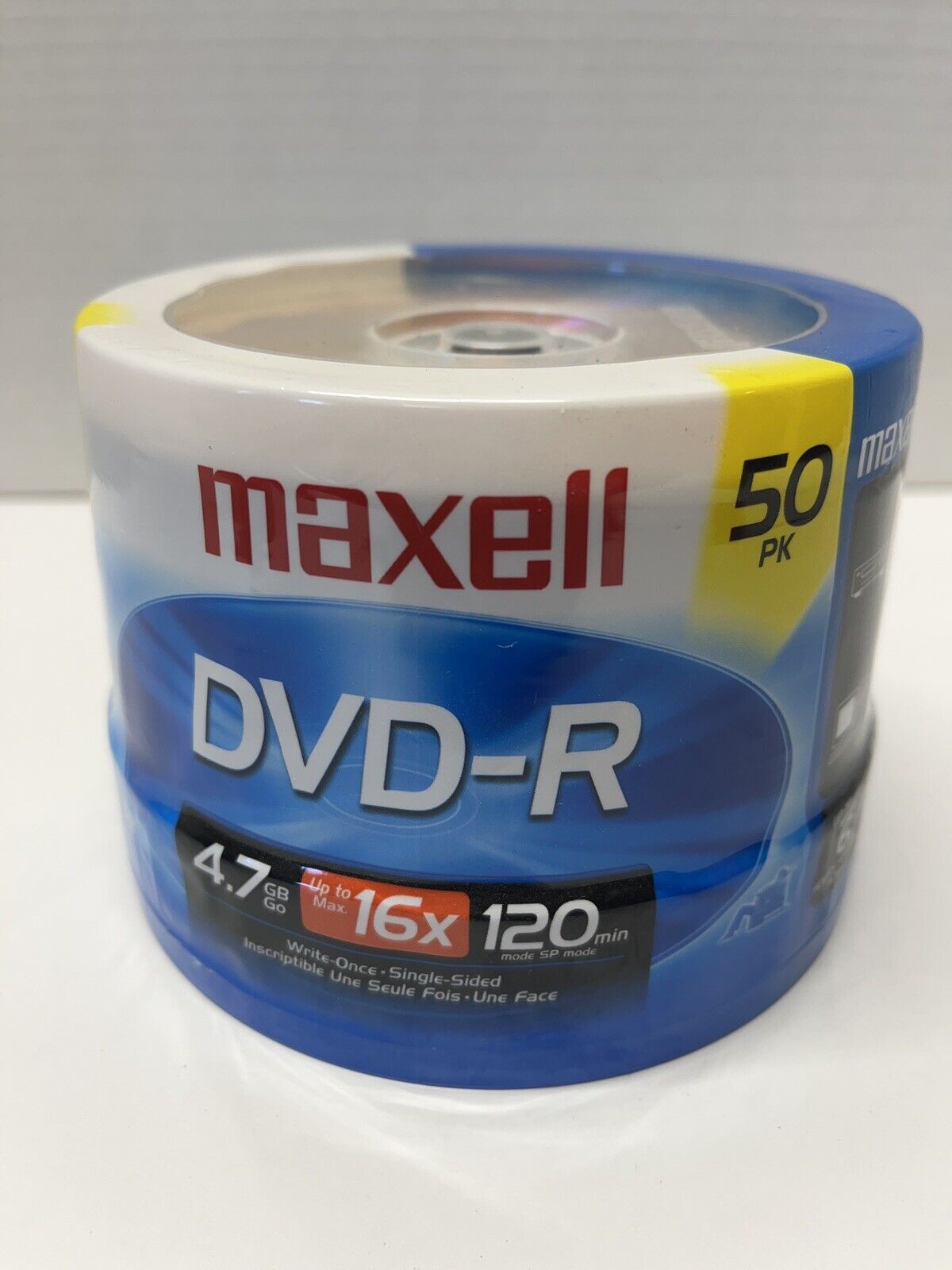 NEW Maxell DVD-R 50 Pack 16x 4.7gb 120 Min Factory Sealed Gold