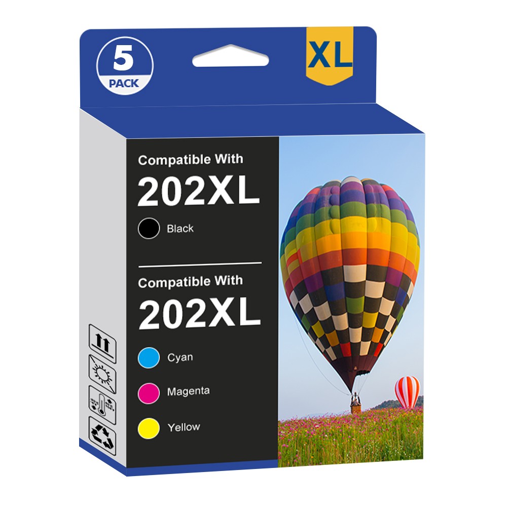 5-PK 202XL Ink Cartridges for Epson WorkForce WF-2860 XP-5100 printer T202XL Ink