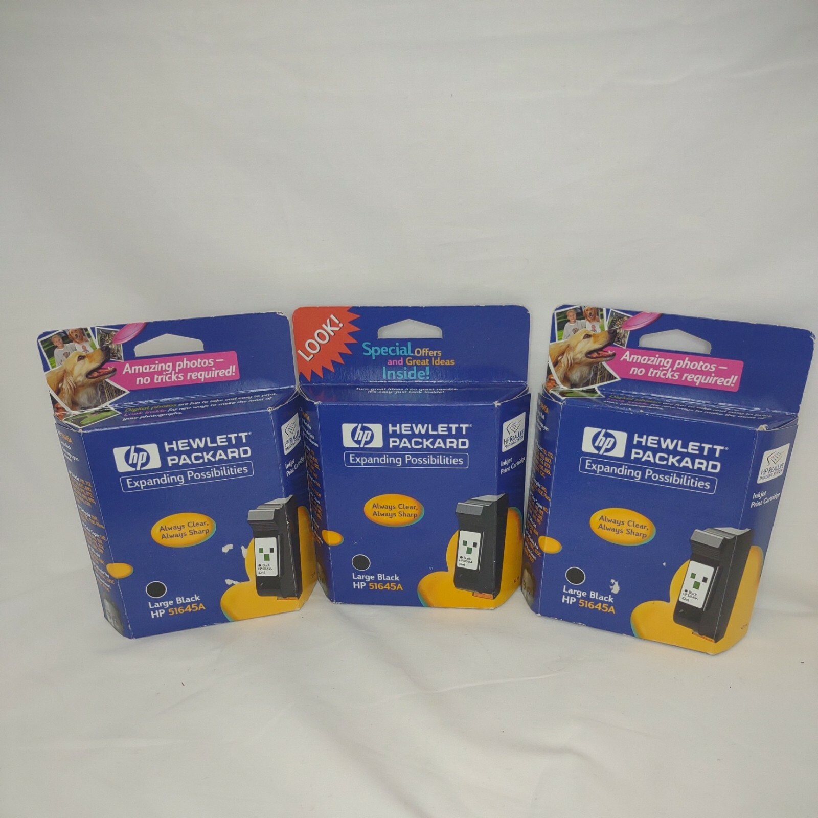 Genuine HP Large Black Inkjet Print Cartridge 51645A Sealed Box Exp 7/2001