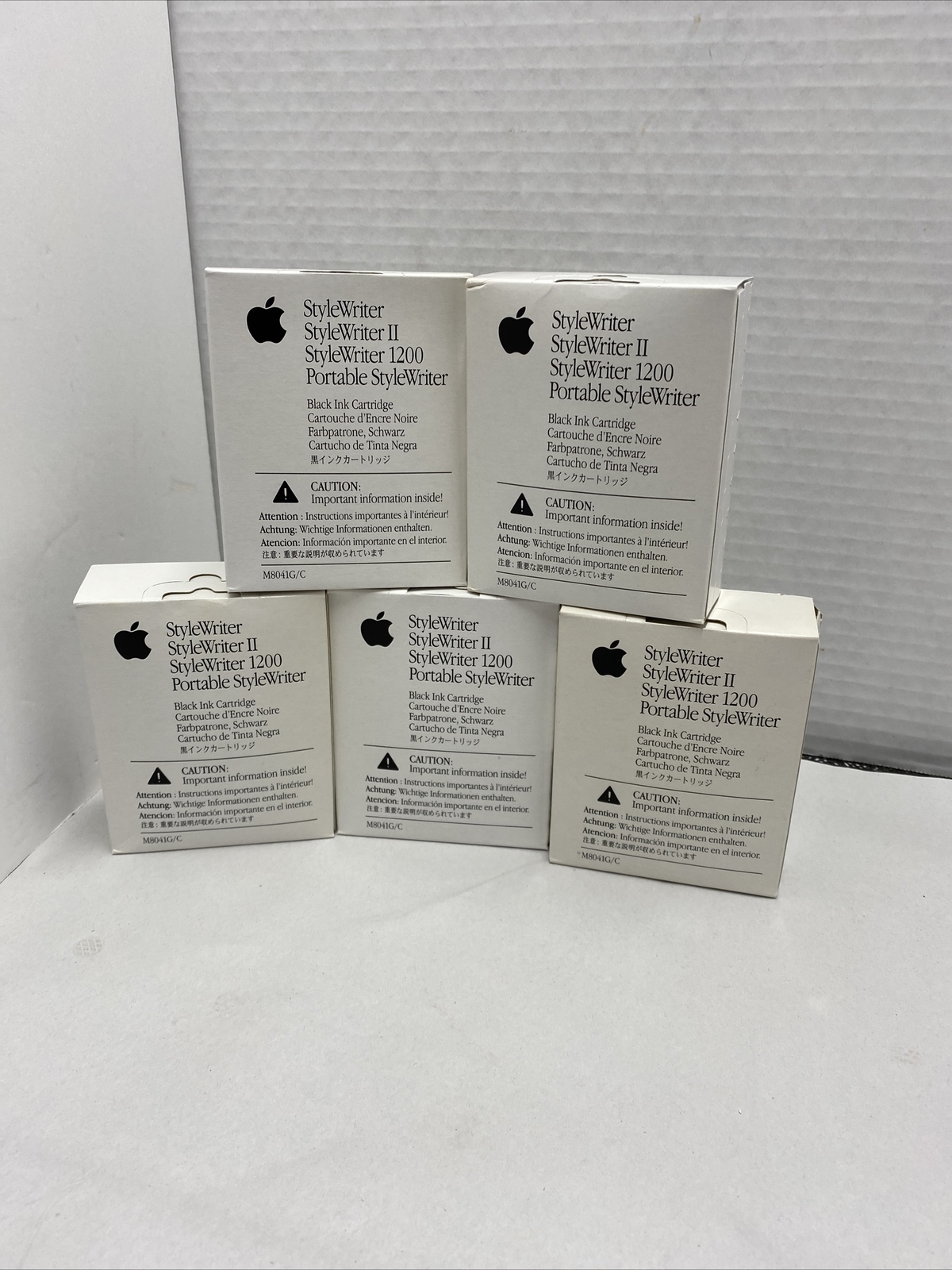 Apple M8041G/C StyleWriter Black Ink Cartridge Genuine Sealed (Five Boxes)
