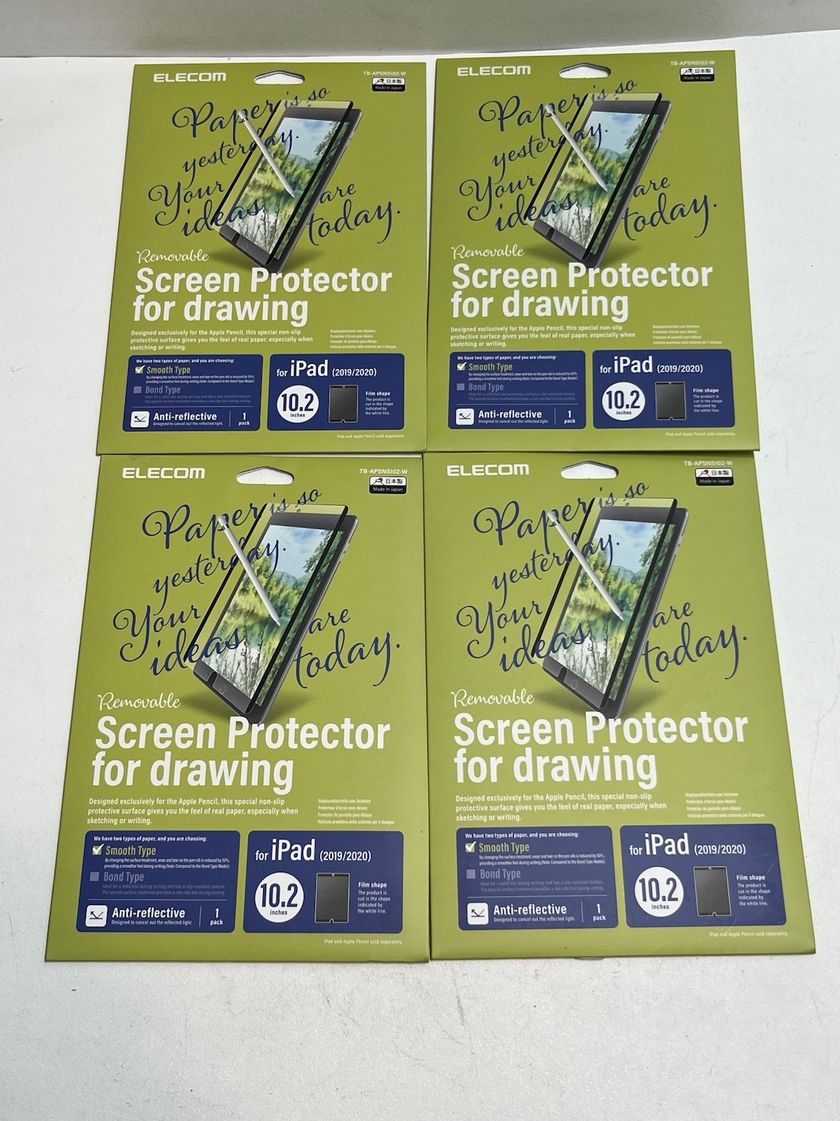 Elecom Screen Protector for drawing iPad 2019/2020 10.2 Inch 4 Packs Of 1 New