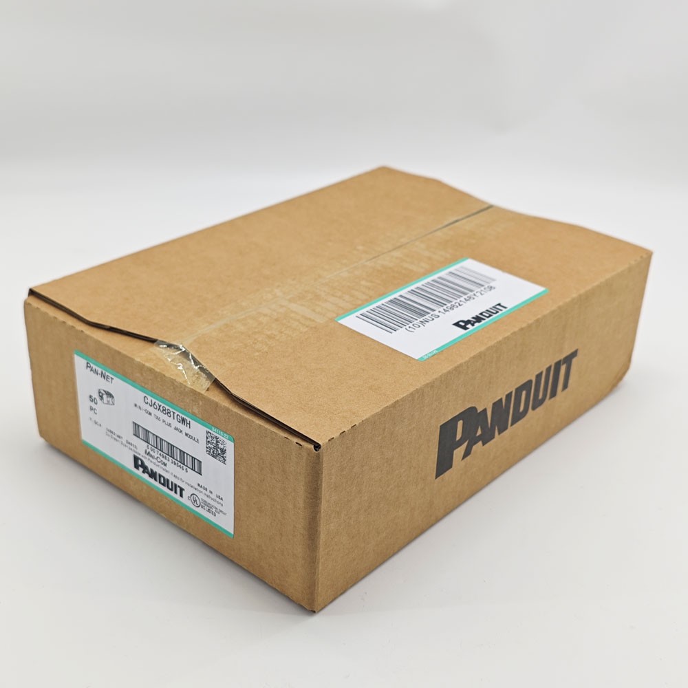 CJ6X88TGWH (BOX OF 50) For Panduit Cat6a 10 Gig Mini-Com Jack White