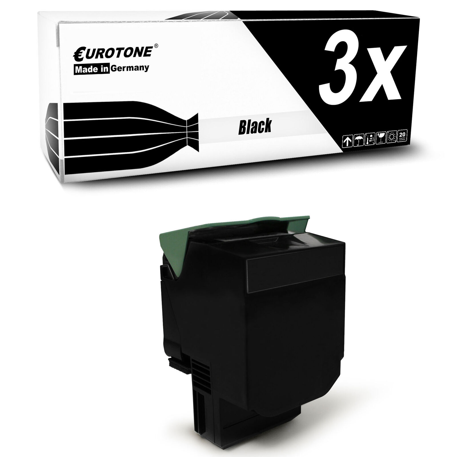 3x Toner Black for Lexmark X-543-DN X-544-DN C-540-N X-544-DTN C-544-DW