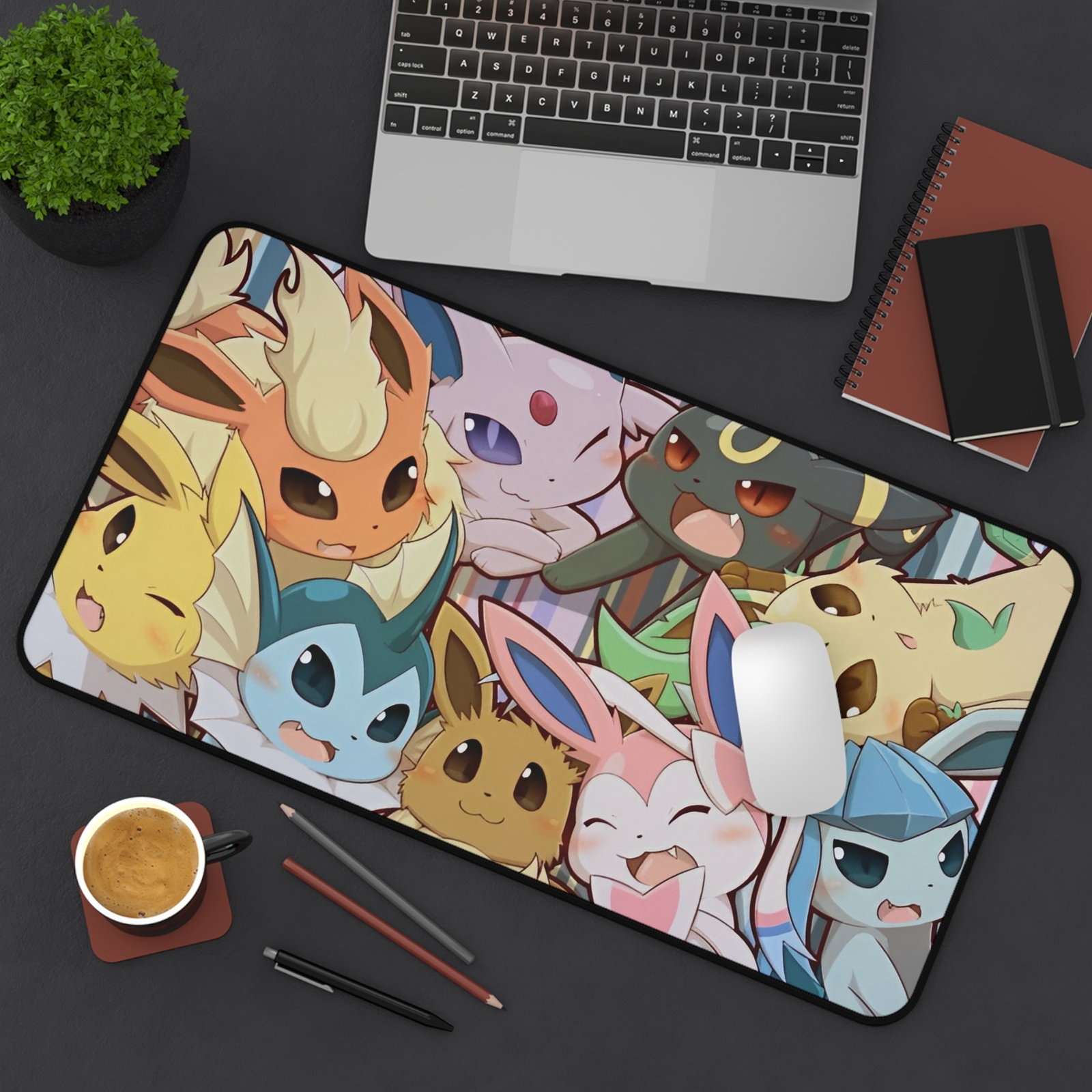 Cute Pokemon Eeveelutions Desk Mat | Office Decor | Gamer Gift | Mouse Pad