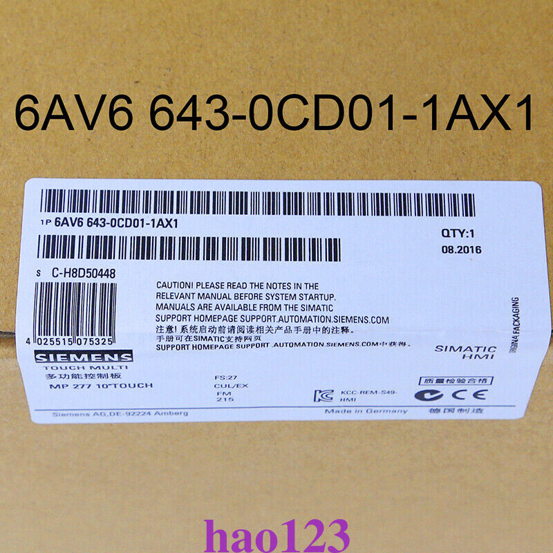 Siemens 6AV6 643-0CD01-1AX1 6AV6643-0CD01-1AX1 MP 277 New In Box(DHL/FedEx)