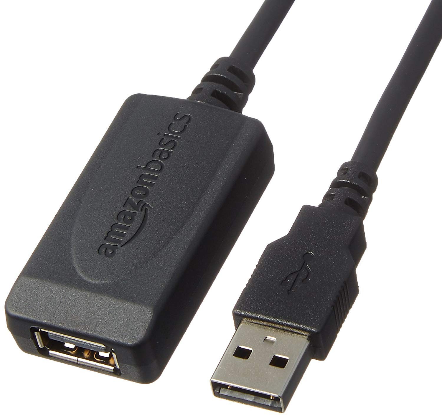 Amazon Basics USB 2.0 Extension Cable, USB-A Male to Female 32 feet, Black 