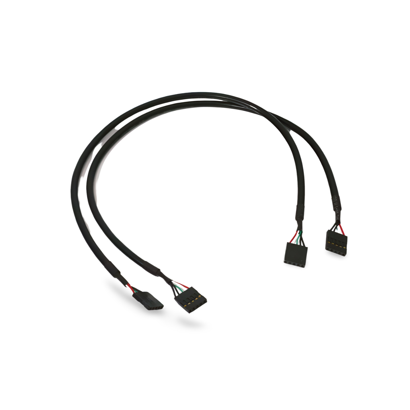 6in USB Header Cable 5 Pin 1x5 Case to Mainboard Internal Cable 2 Pack - Black
