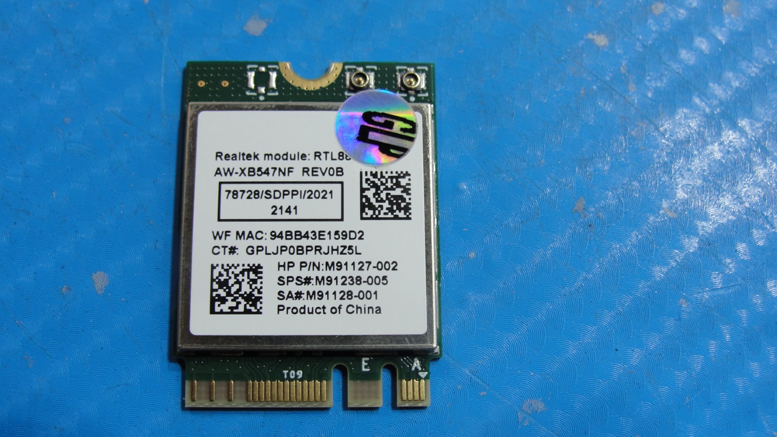 HP Victus 15.6” 15-fb2082wm Wireless WiFi Card RTL8852BE M91127-002 M91238-005