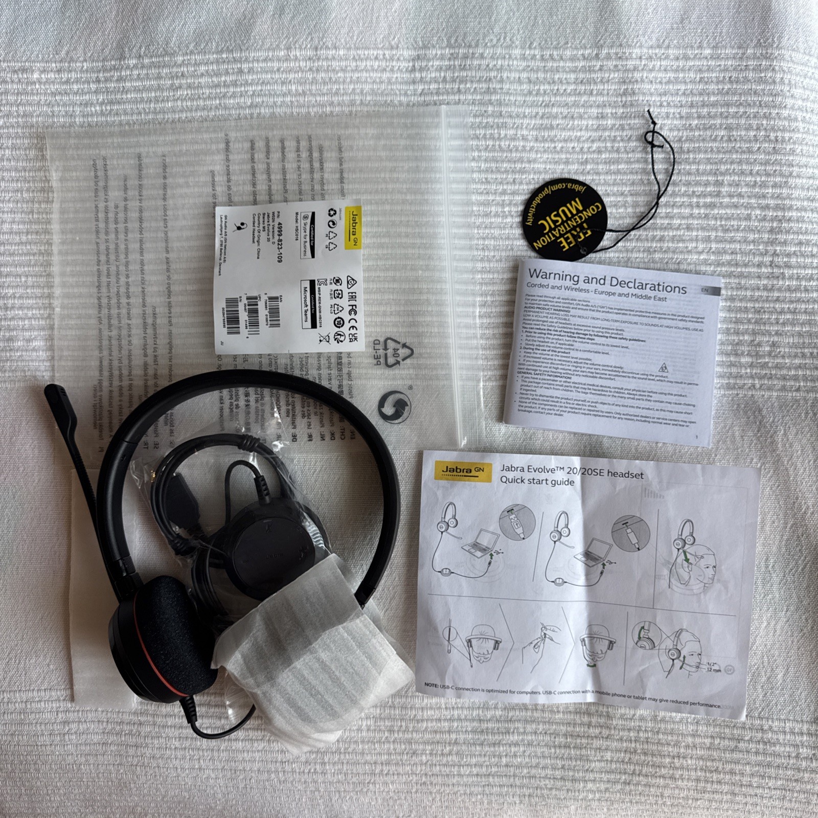 Jabra Evolve 20 SE GSA (HSC016) - Stereo headset (GSA4999-823-309)