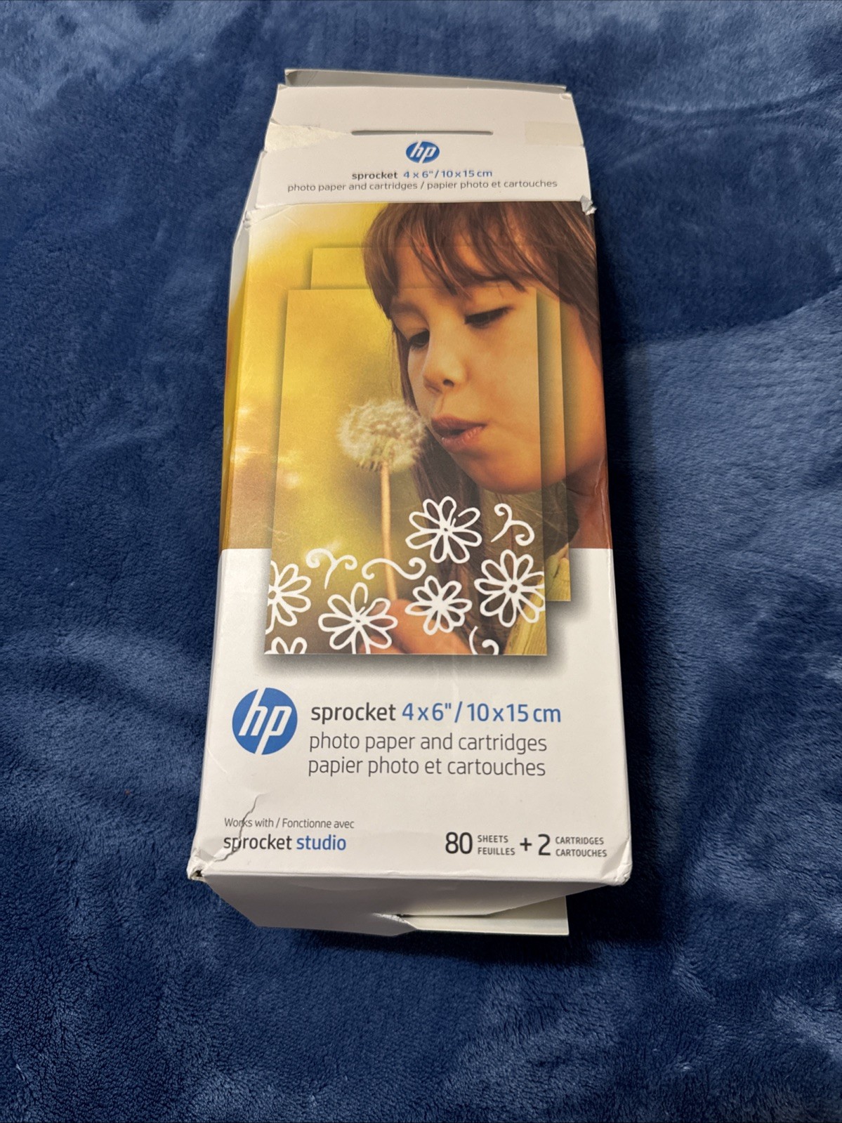 HP Sprocket Studio 4x6 Glossy Photo Paper + 2 Cartridges, 80 Sheets