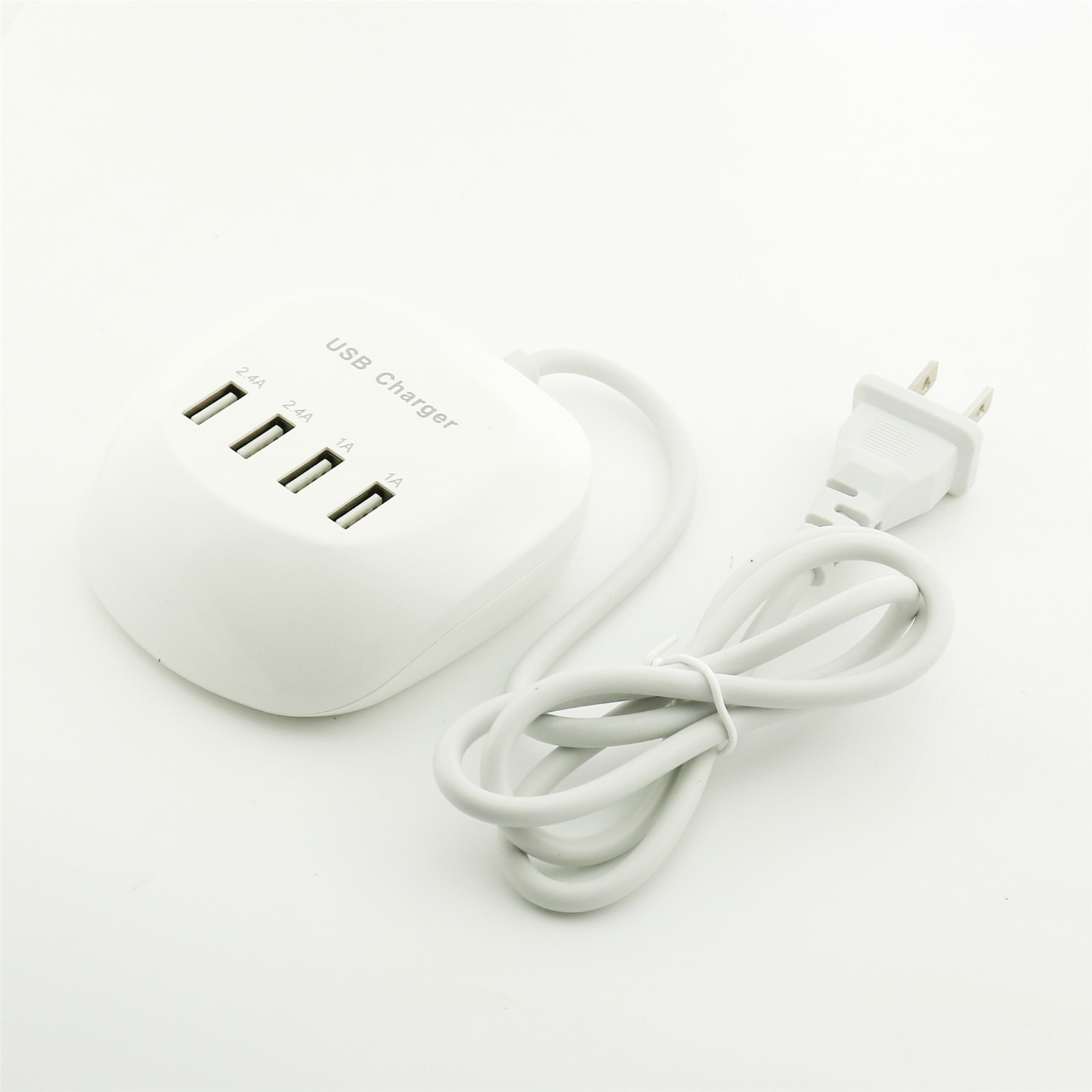 1pc 4-Port Fast USB Charging Station Power Adapter Travel Desktop Charger Hub US