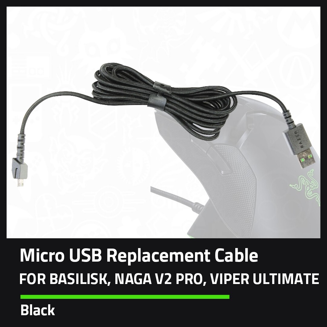 Razer Micro USB Replacement Cable for Basilisk, Viper Ultimate, Mamba Wireless