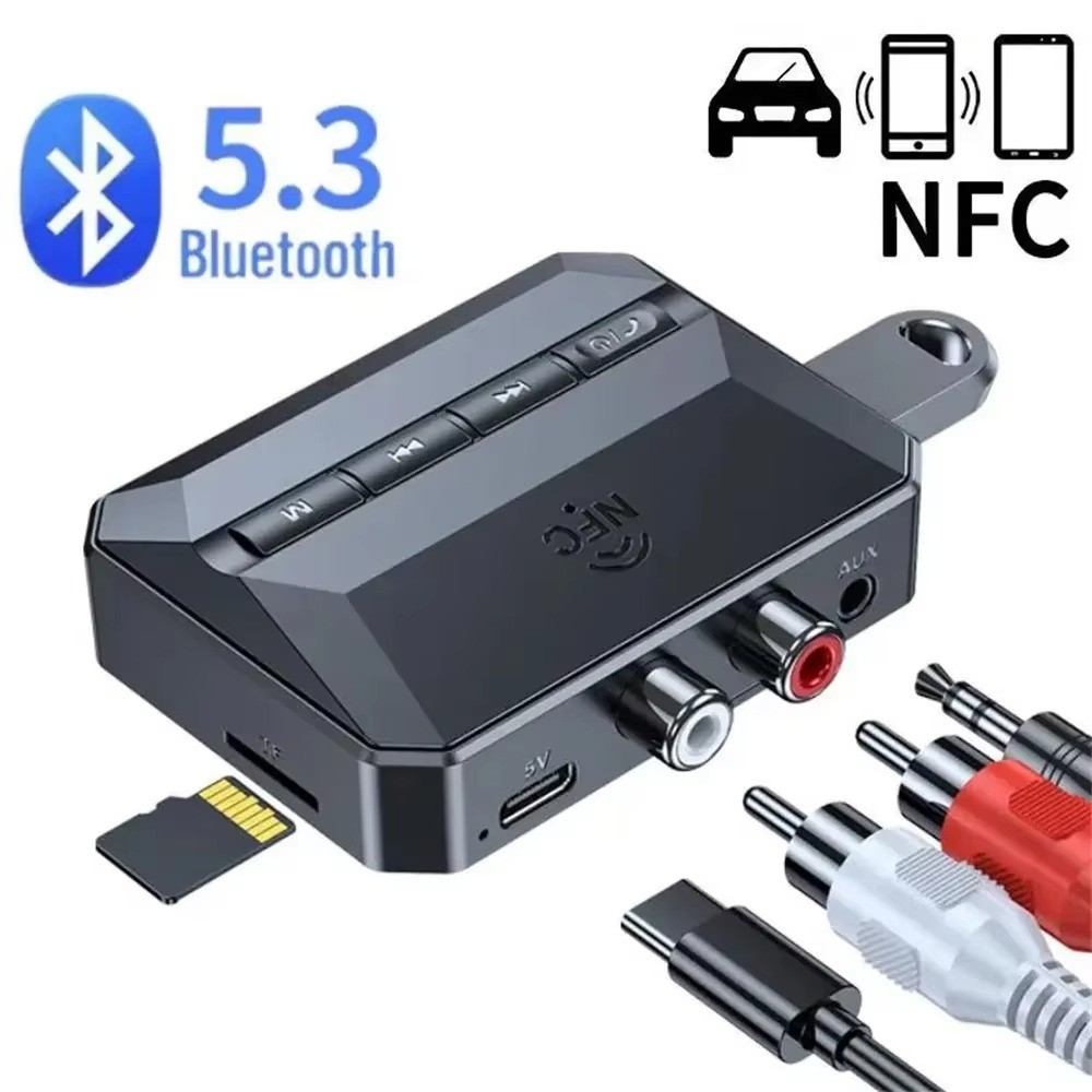 Bluetooth 5.3 Home Stereo Audio Receiver AUX USB Optical HD Music to RCA Adapter