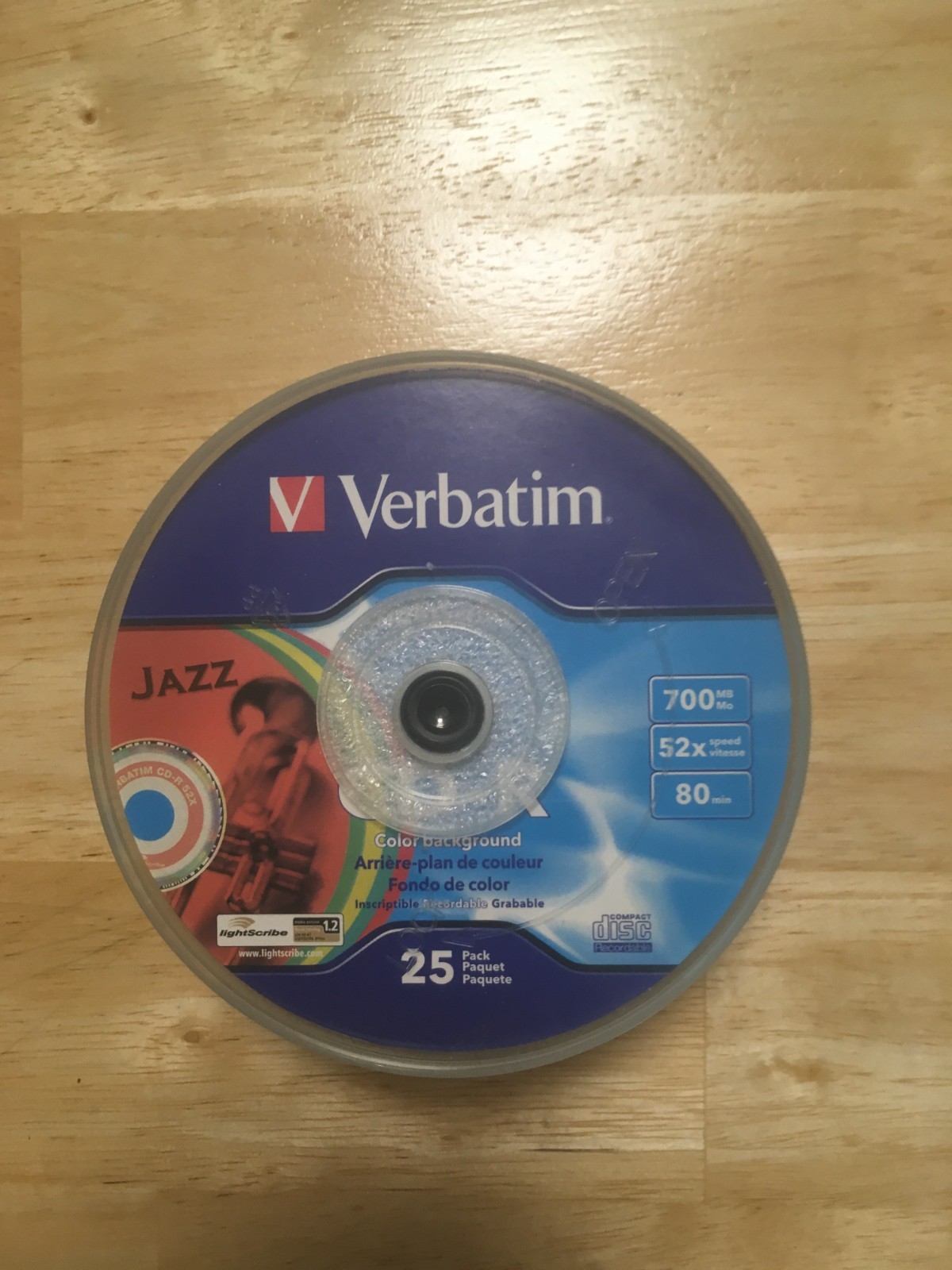 Lightscribe Verbatim Digital CD-R 25 Pack Recordable Color Background / Open Box