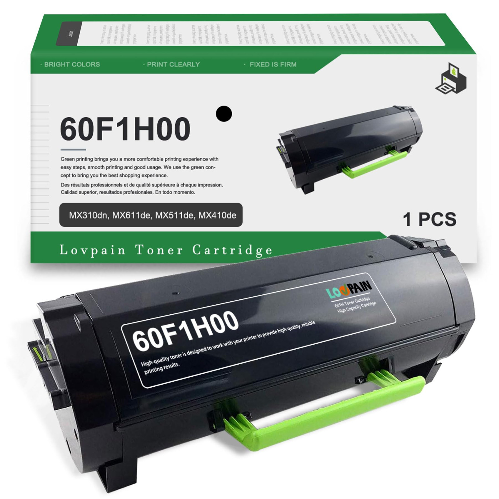 50F0H00E / 60F1H00 Toner Cartridge Compatible with Lexmark 601H Black 10,000 yld
