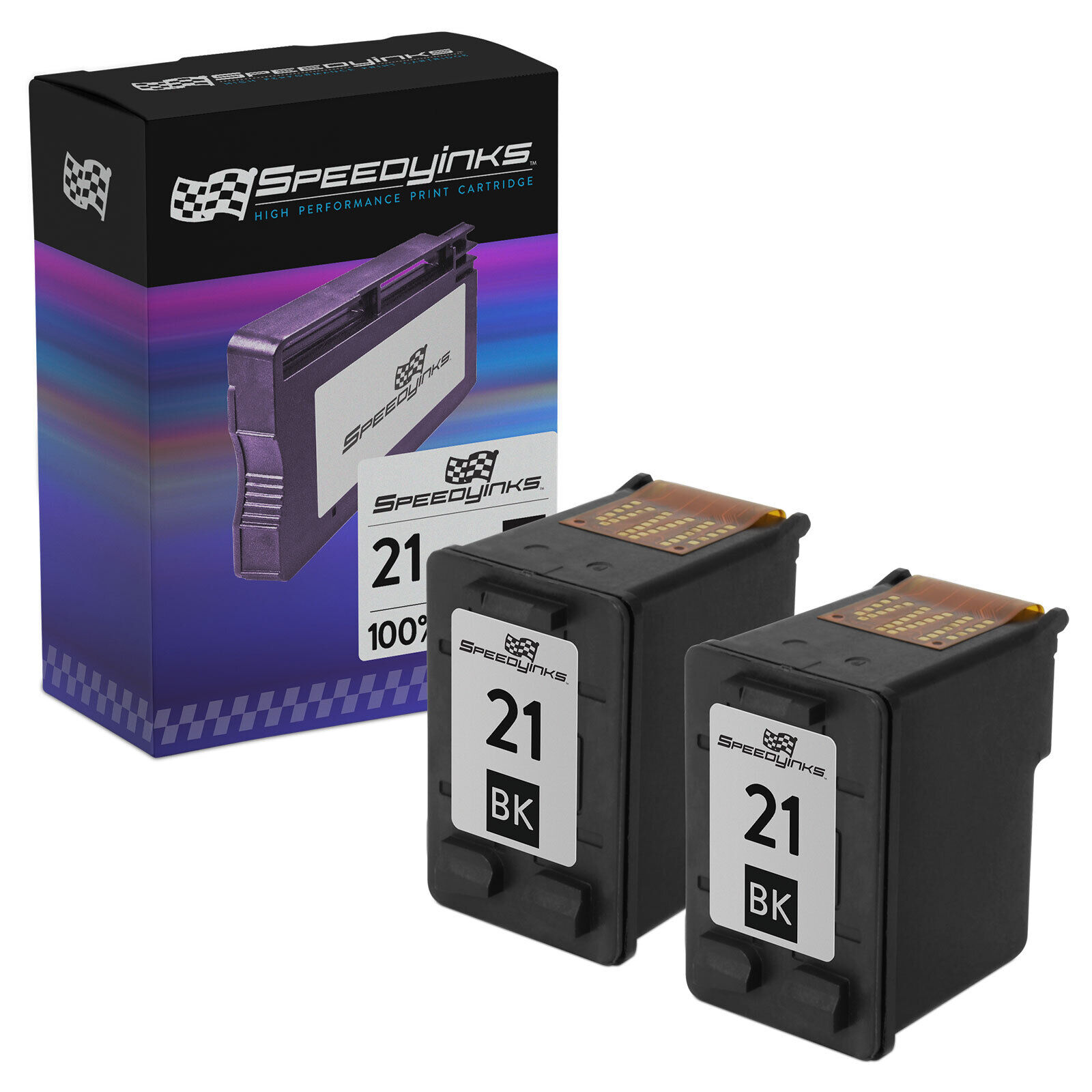 2 Pack Reman replacement for HP 21 / C9351AN Black Cartridge