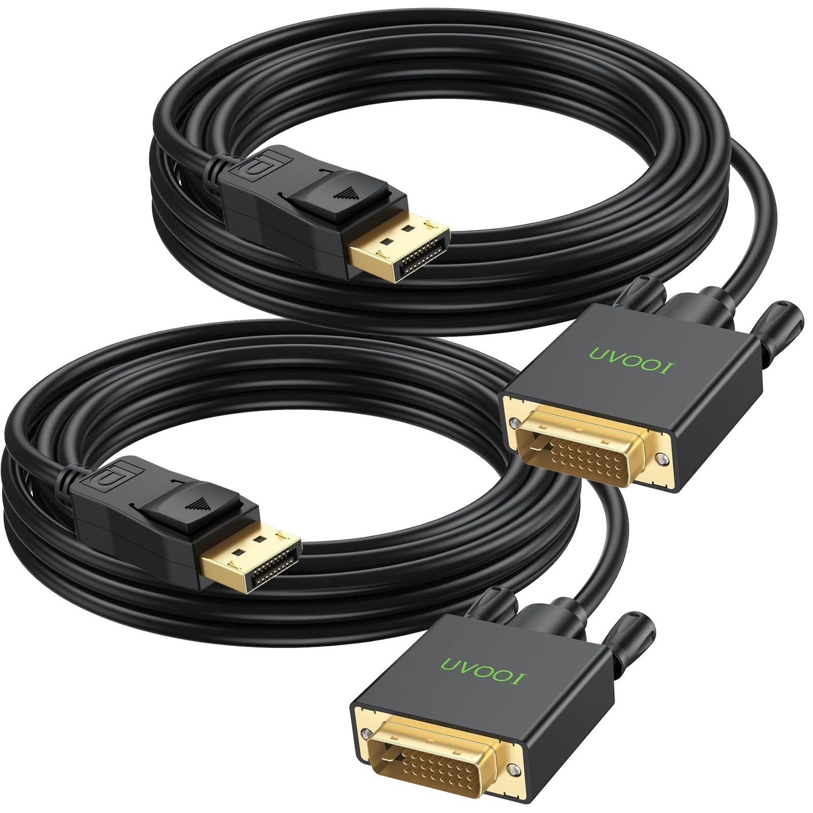 2 PCS 10 FT DisplayPort To DVI Cable Cord Male To Male PC Monitor Projector