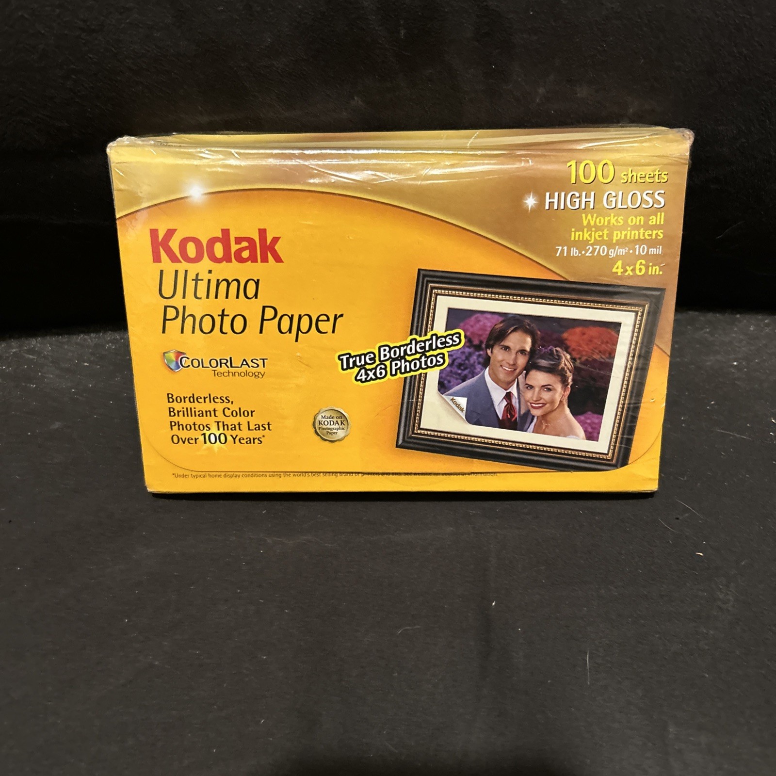 Kodak Ultima Photo Paper Package - 100 Sheets  High Gloss 4x6" Colorlast  - NEW