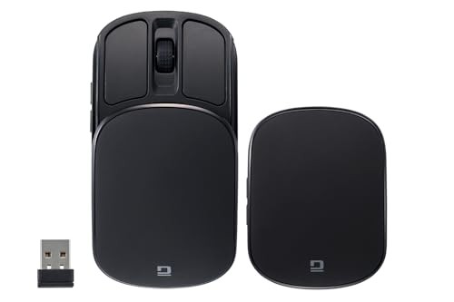 Digio2 Wireless Quiet 5-Button Compact Mouse Rechargeable Slide Cover Blue LED