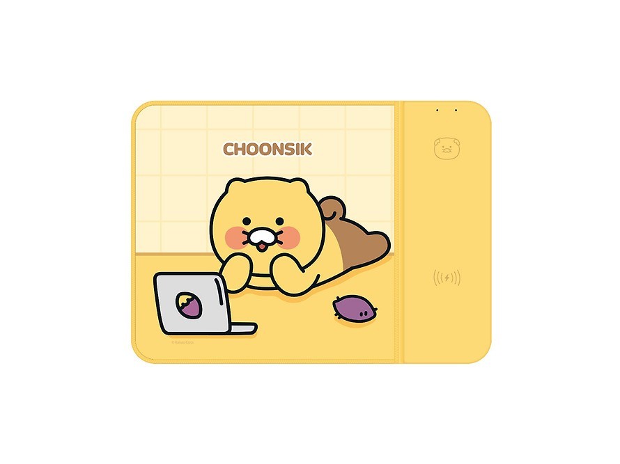 Kakao Friends Wireless Charging Mouse Pad Yellow Desk Mat 1 Pack