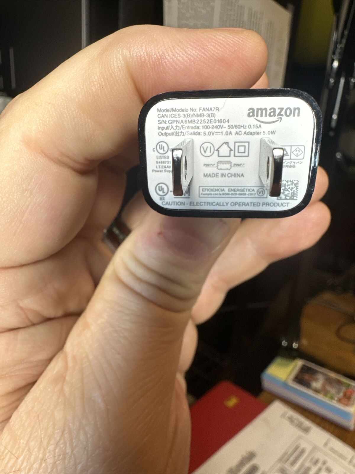 Amazon 5W USB Official OEM Power Adapter FANA7R - Black