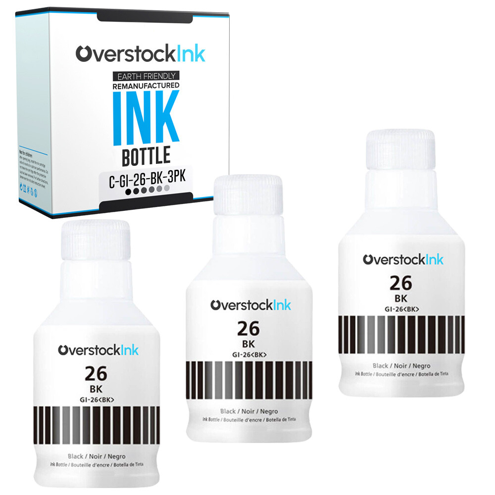 3-Pack Compatible OSI GI-26 Black Ink Refill for Canon MAXIFY GX6020 GX7020