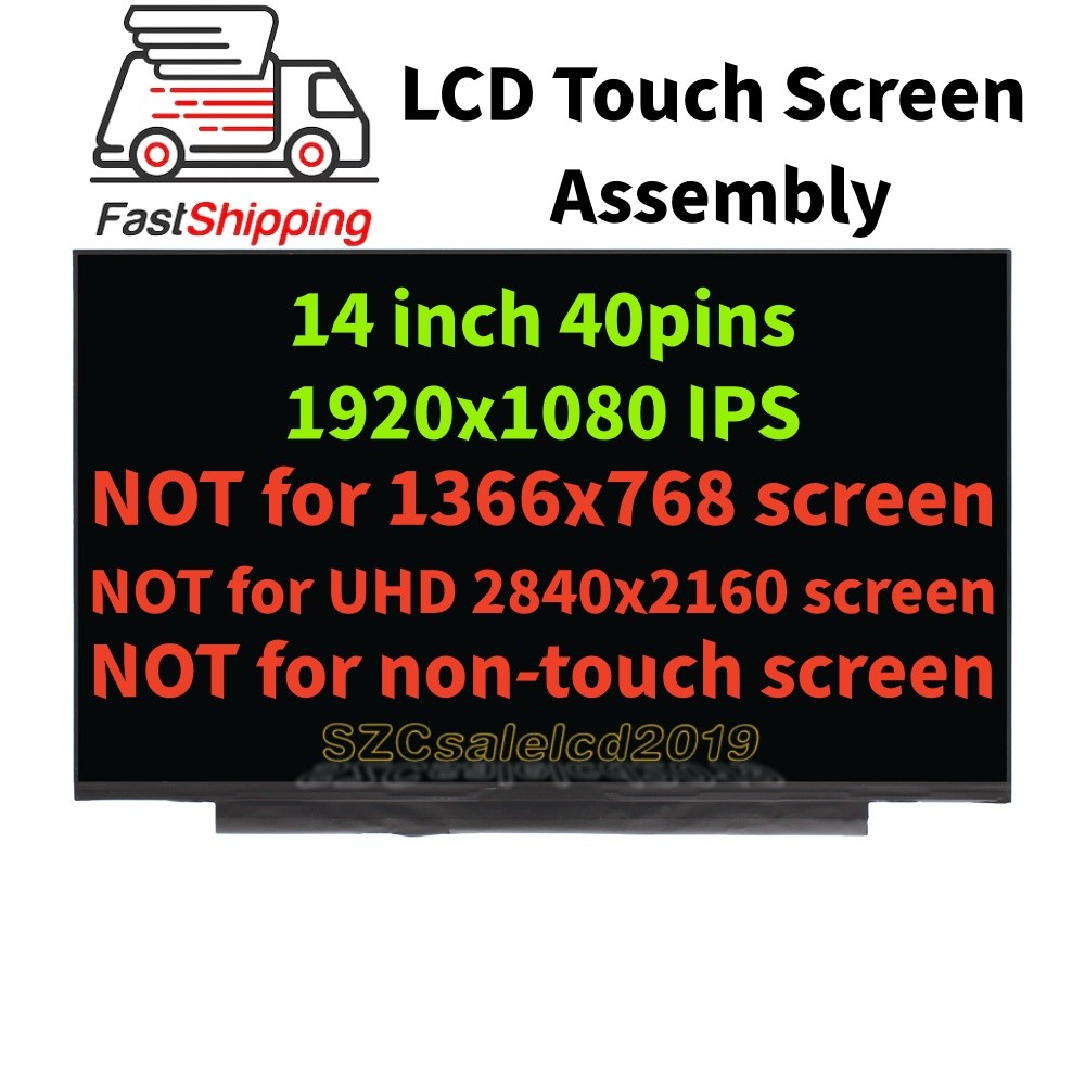 IPS LCD Touch Screen Replacement B140HAK03.2 HW1A 5D10Z72100 SD10Z72099 40pins