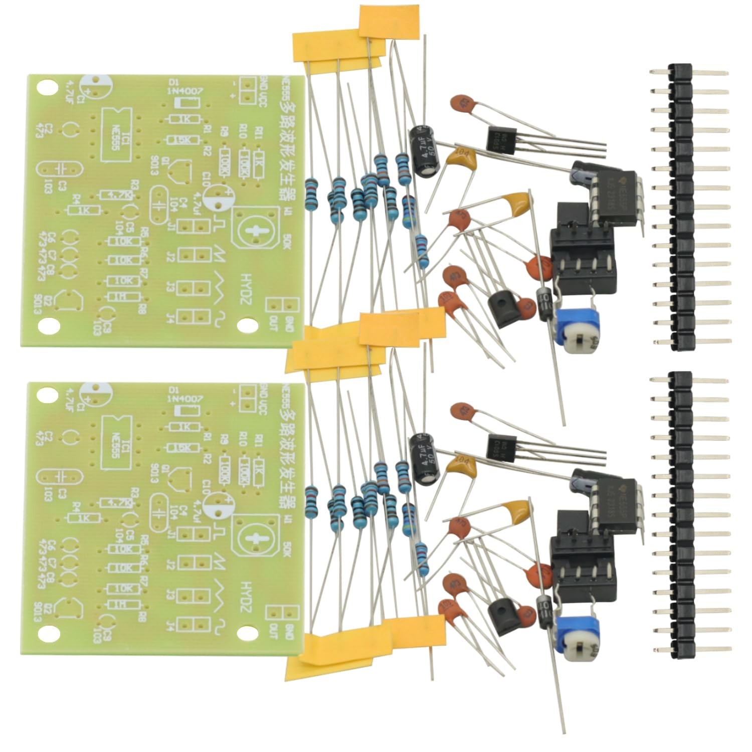 2Pcs Sine Triangle Square Wave NE555 Multi-Channel Waveform Generator Module ...