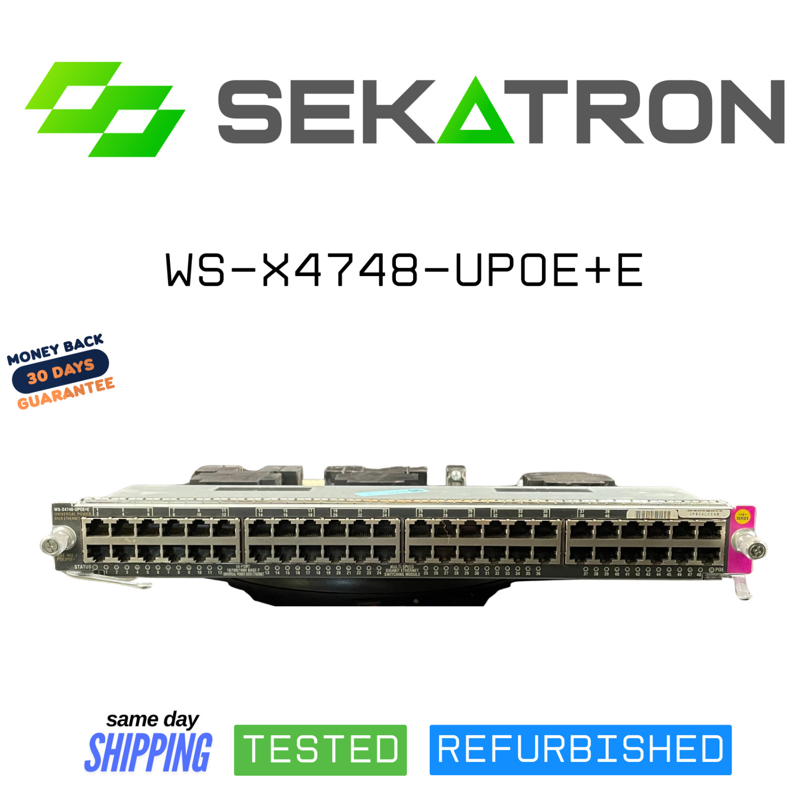 🔀 Cisco WS-X4748-UPOE+E • 48-Port UPOE 10/100/1000 (RJ-45) • Tested • Used ⚡