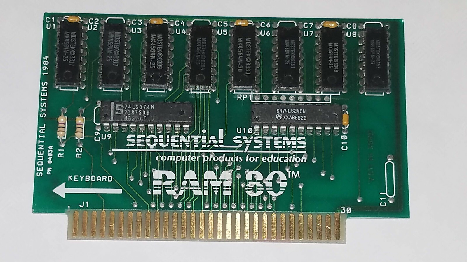 VINTAGE SEQUENTIAL SYSTEMS 1984 MEMORY RAM 80 RAM80 CARD BOARD GUARANTEED #102